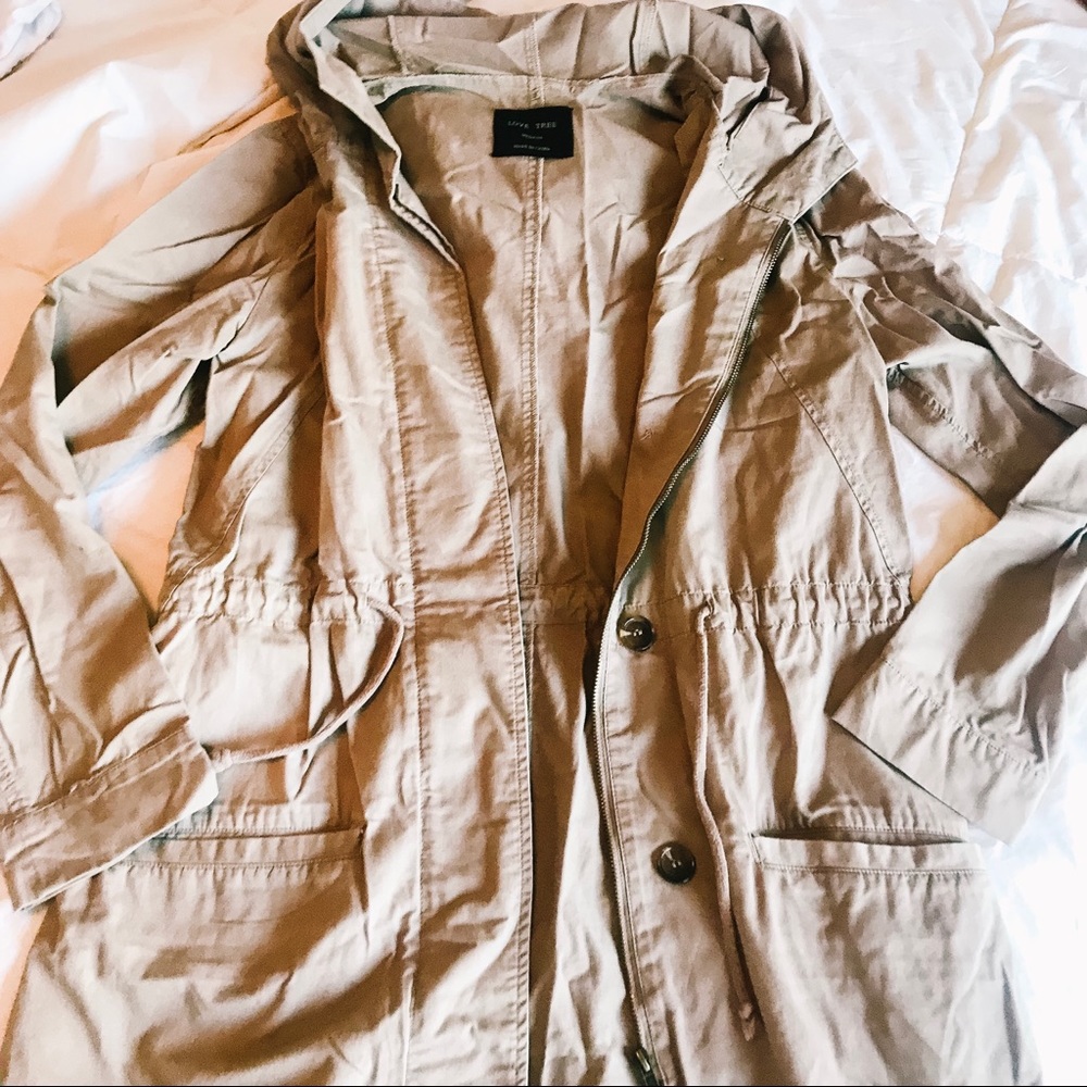 Tan cotton trench coat